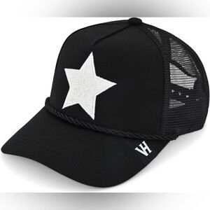 VINTAGE HAVANA Trucker Hats Women | Mesh One Size-Large, Black/Pearl